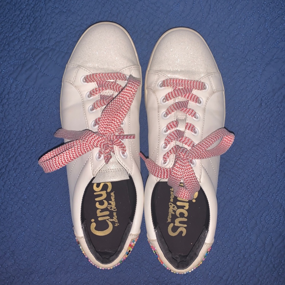 Colorful Mosaic-style White Sneakers